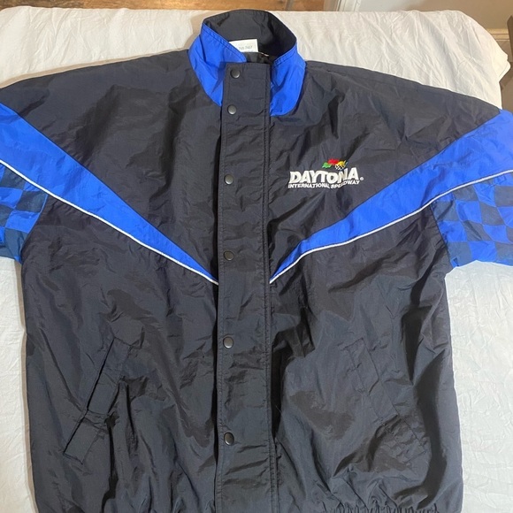 Nascar Other - VINTAGE Nascar Daytona International Speedway Checkered Flag Lined Jacket XL
